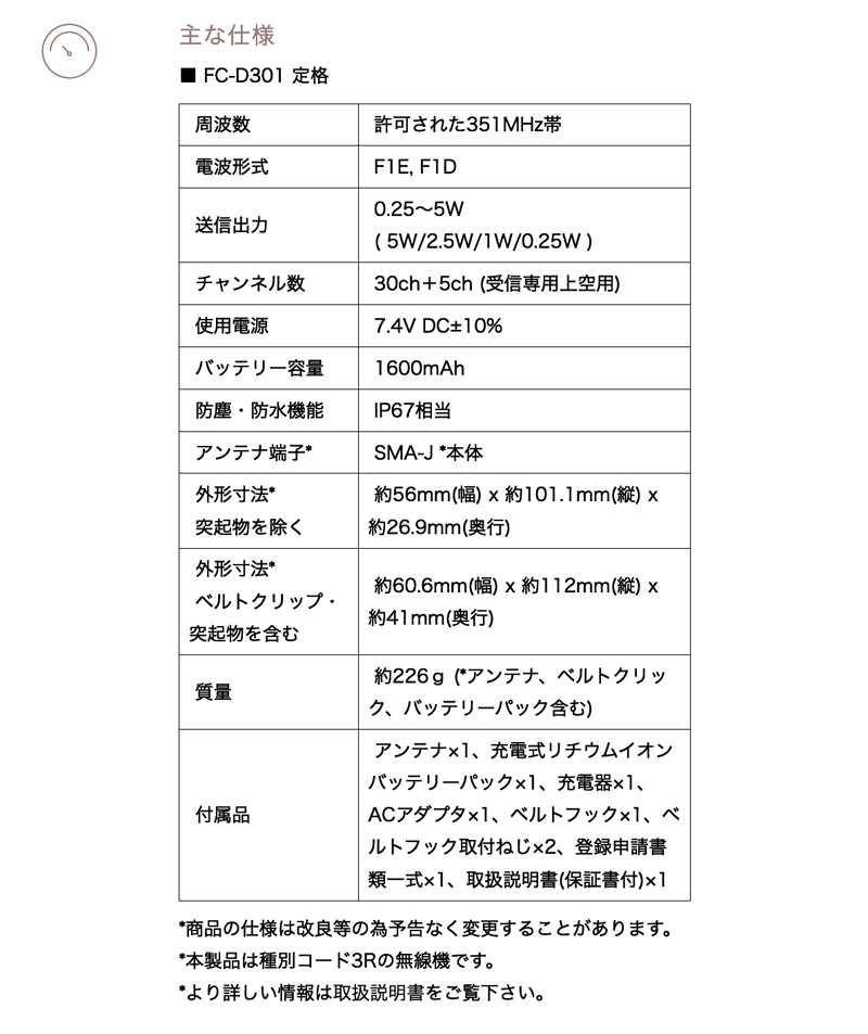 株式会社コムネットジャパン / F.R.C. エフアールシー 5W デジタル簡易